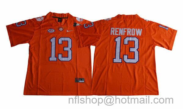 Men's Nike Clemson Tigers Hunter Renfrow Jersey #13 College Football Orange