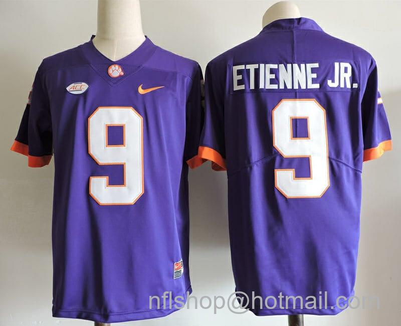 Men's Nike Clemson Tigers #9 Travis Etienne Jr College Football Jersey Purple