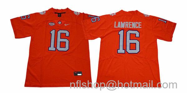 Men's Nike Clemson Tigers Trevor Lawrence Jersey #16 College Football Orange