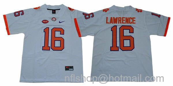 Men's Nike Clemson Tigers Trevor Lawrence Jersey #16 College Football White