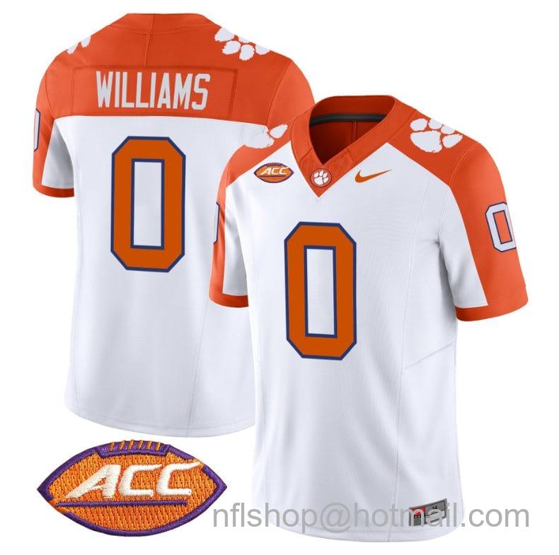 Men's Nike Antonio Williams Jersey #0 Clemson Tigers Vapor Limited Acc Patch College Football Stitched Inverted