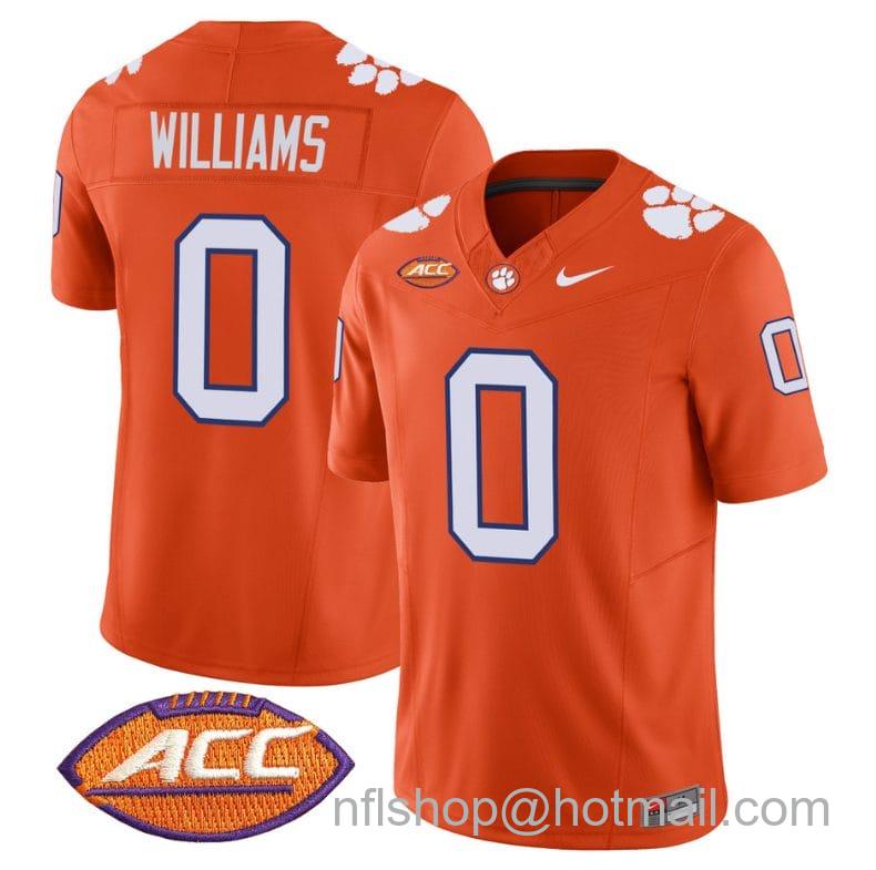 Men's Nike Antonio Williams Jersey #0 Clemson Tigers Vapor Limited Acc Patch College Football Stitched Orange