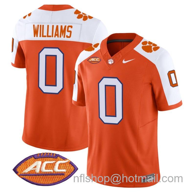 Men's Nike Antonio Williams Jersey #0 Clemson Tigers Vapor Limited Acc Patch College Football Stitched Alternate