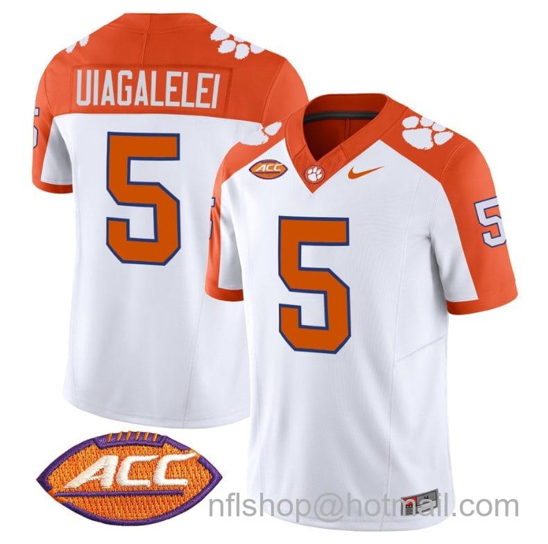 Men's Nike DJ Uiagalelei Jersey #5 Clemson Tigers Vapor Limited Acc Patch College Football Stitched Inverted