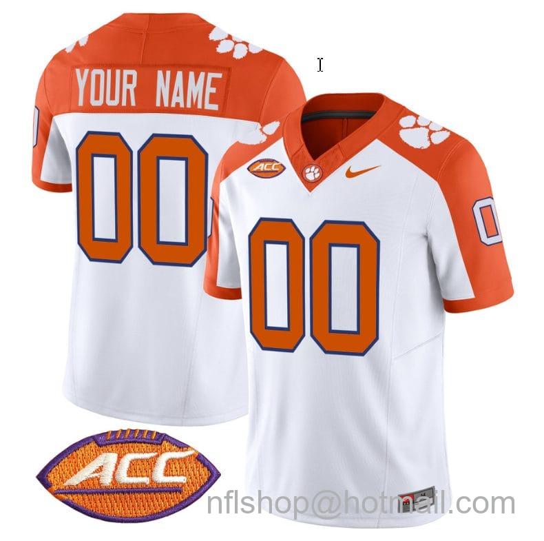 Men's Nike Custom Clemson Tigers Jersey Name and Number Vapor Limited ACC Patch College Football Stitched Inverted