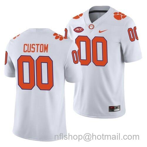 Men's Nike Personalized Clemson Jersey Legend Stitched College NCAA Football White