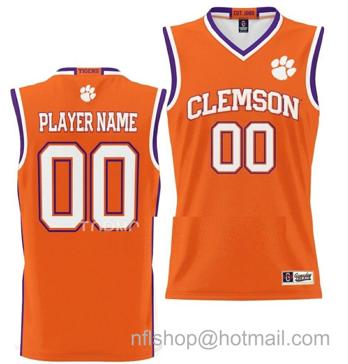 Men's Gameday Great Custom Clemson Tigers Jersey Name and Number College Basketball NIL Pick-A-Player Orange