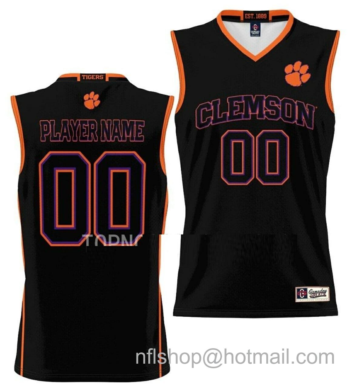 Men's Gameday Great Custom Clemson Tigers Jersey Name and Number College Basketball NIL Pick-A-Player Black