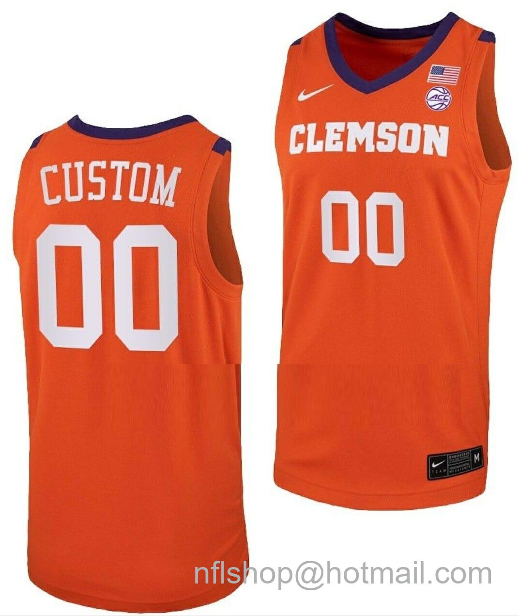 Men's Nike Custom Clemson Tigers Jersey Name And Number College Basketball Orange