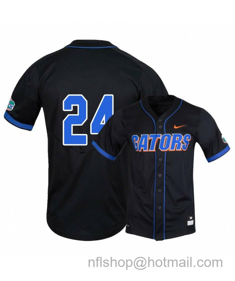 Men's Nike Florida Gators 24 Josh Rivera Black College Baseball Jersey