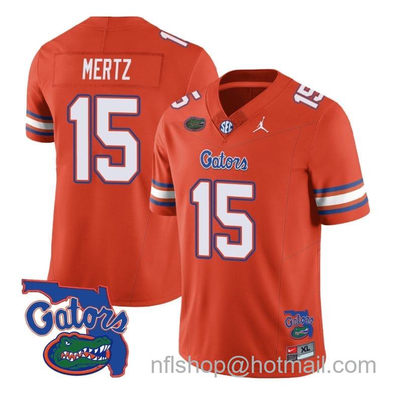 Men's Jordan Brand Graham Mertz Jersey #15 Florida Gators Vapor Limited College Football Orange