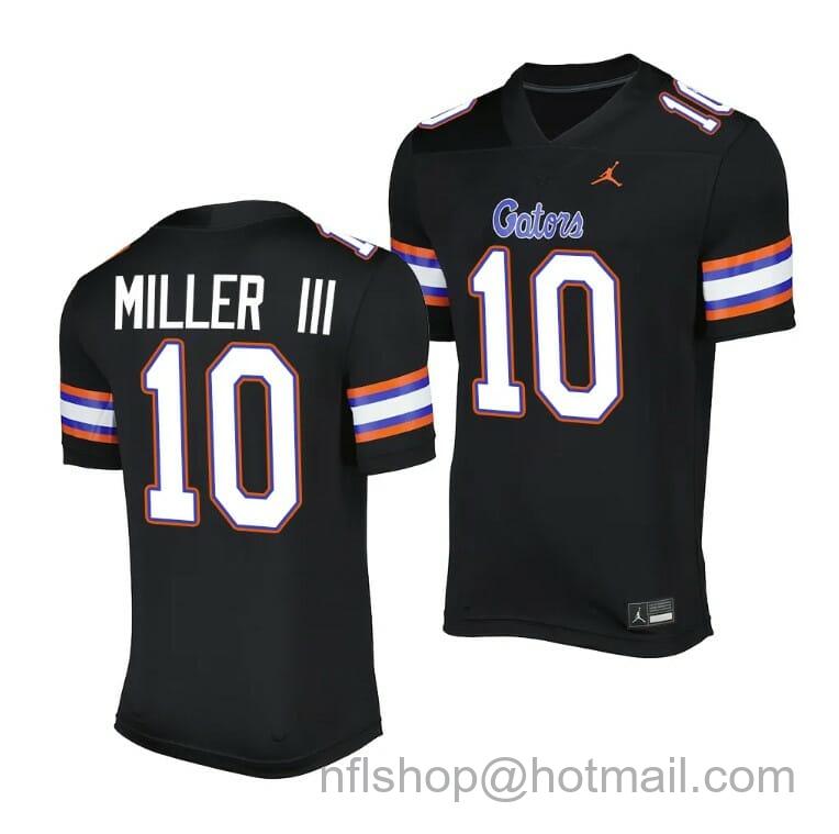 Men's Jordan Brand Florida Gators Jack Miller III Jersey #10 Alternate Game Black 2023 Salute To Service Uniform