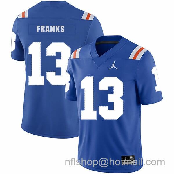 Men's Jordan Brand Florida Gators #13 Feleipe Franks College Football Jersey Blue