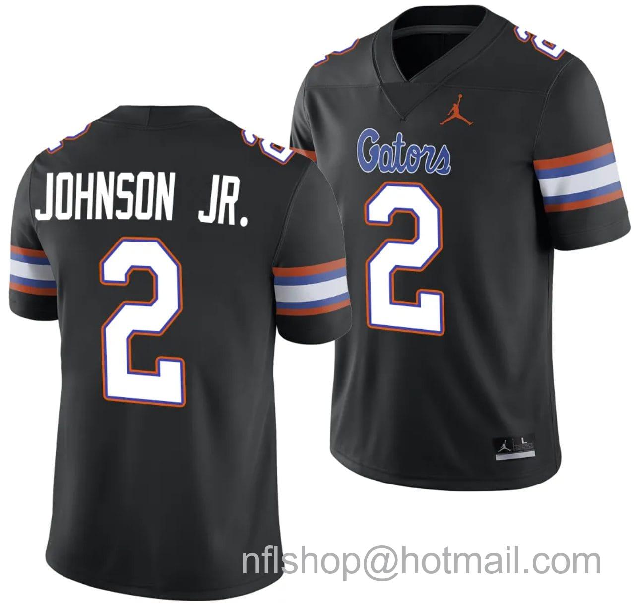 Men's Jordan Brand Montrell Johnson Jr Jersey #2 Florida Gators Alternate College Football 2023-24 Black