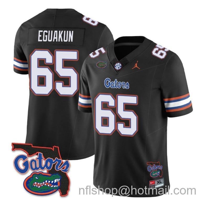 Men's Jordan Brand Kingsley Eguakun Jersey #65 Florida Gators Vapor Limited College Football Black