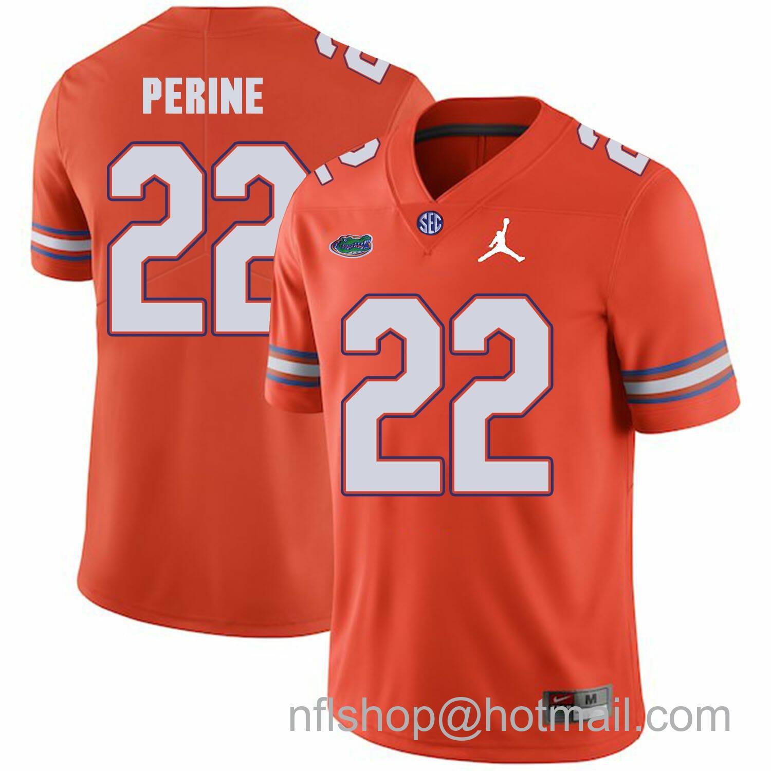 Men's Jordan Brand Florida Gators #22 Lamical Perine NCAA Football Jersey Orange Logo Patch