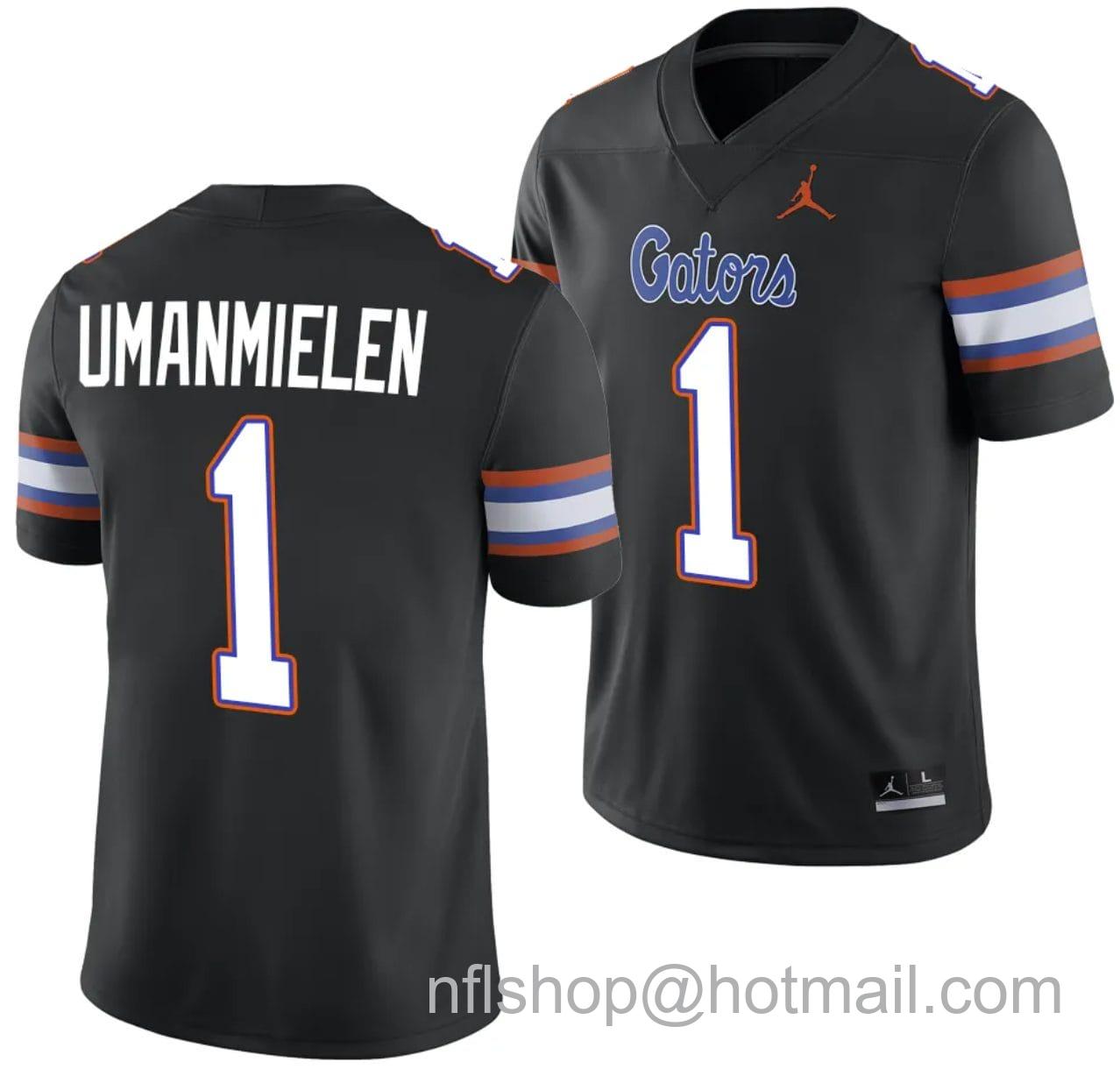 Men's Jordan Brand Princely Umanmielen Jersey #1 Florida Gators Alternate College Football 2023-24 Black