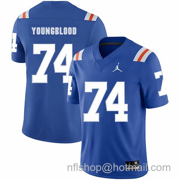 Men's Jordan Brand Florida Gators #74 Jack Youngblood NCAA Football Jersey Blue