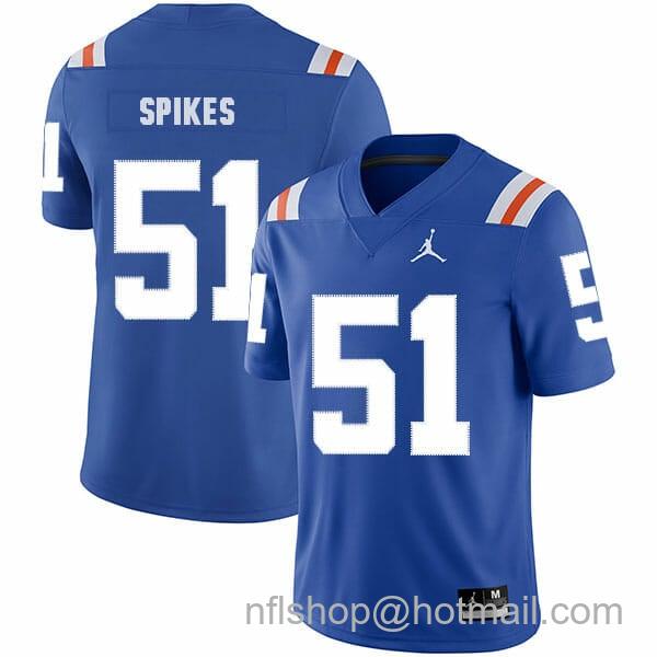 Men's Jordan Brand Florida Gators #51 Brandon Spikes NCAA Football Jersey Blue