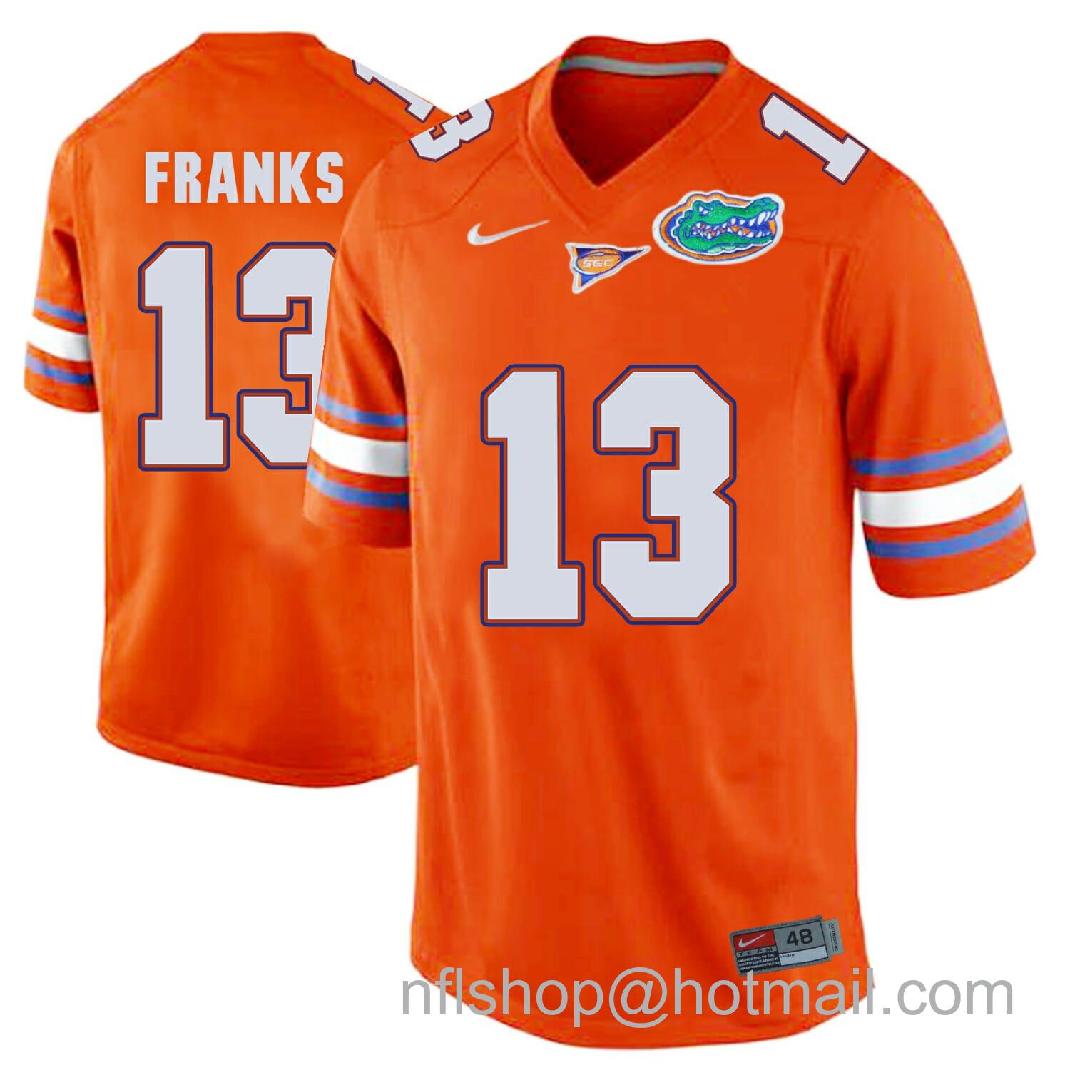 Men's Nike Florida Gators #13 Feleipe Franks College Football Jersey Orange Stitched