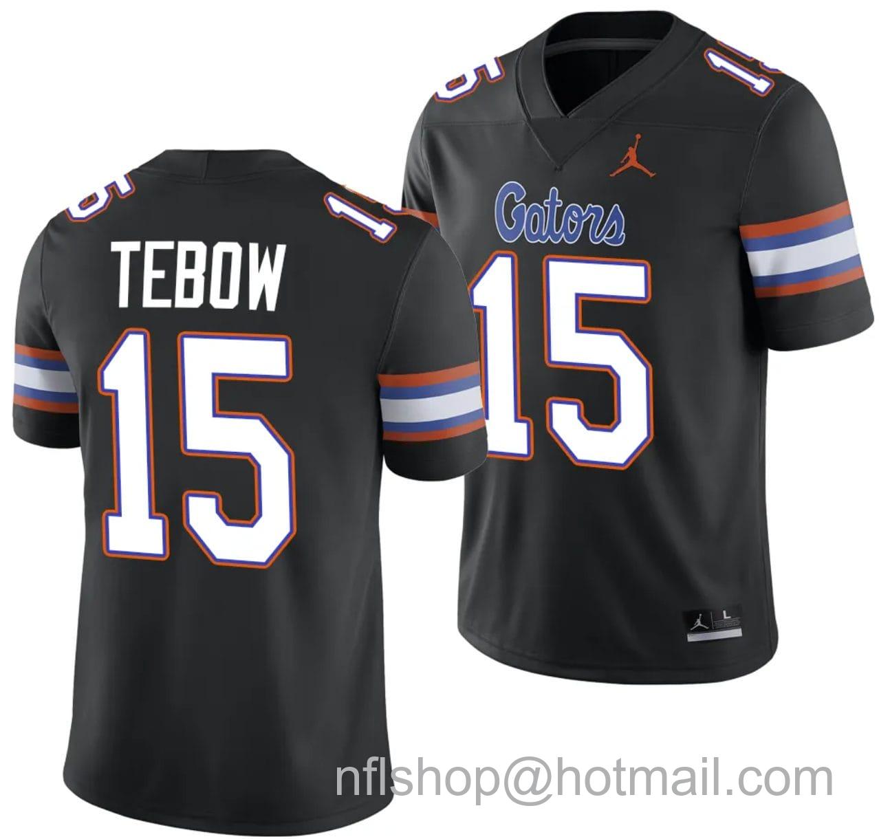 Men's Jordan Brand Tim Tebow Jersey #15 Florida Gators Alternate College Football 2023-24 Black