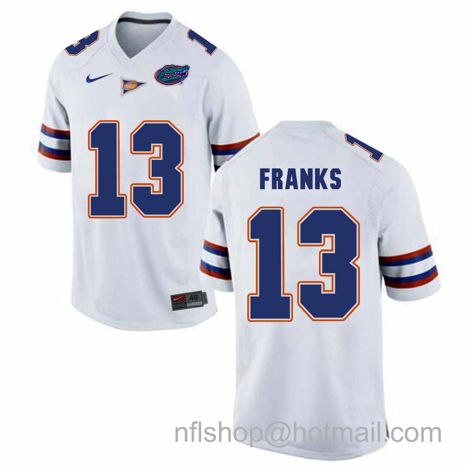 Men's Jordan Brand Florida Gators #13 Feleipe Franks College Football Jersey White Logo