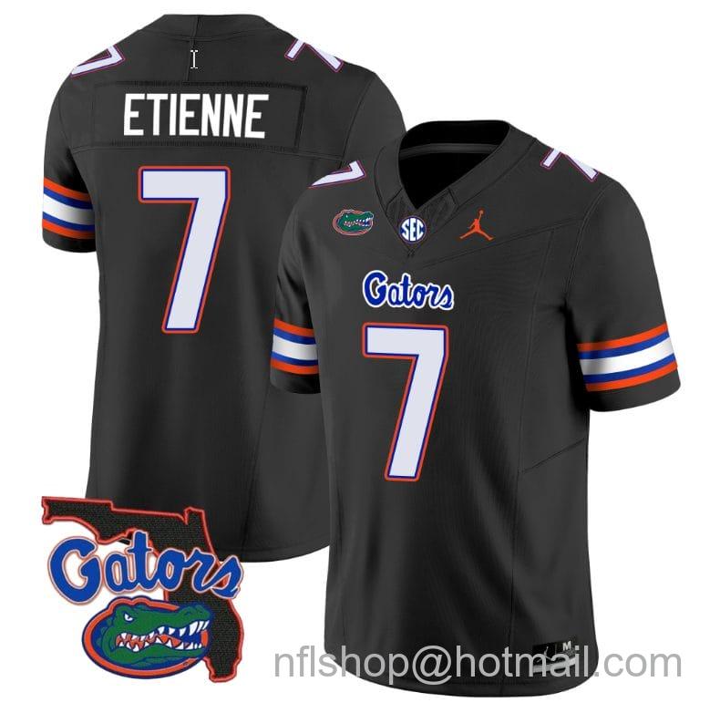 Men's Jordan Brand Trevor Etienne Jersey #7 Florida Gators Vapor Limited Florida Map College Football Black