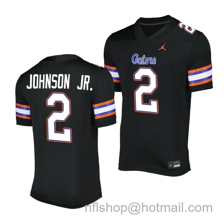 Men's Jordan Brand Florida Gators Montrell Johnson Jr Jersey #2 Alternate Game Black 2023 Salute To Service Uniform