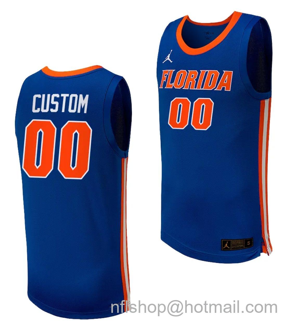 Men's Jordan Brand Custom Florida Gators Jersey Name and Number Limited College Basketball 2023-24 Replica Royal