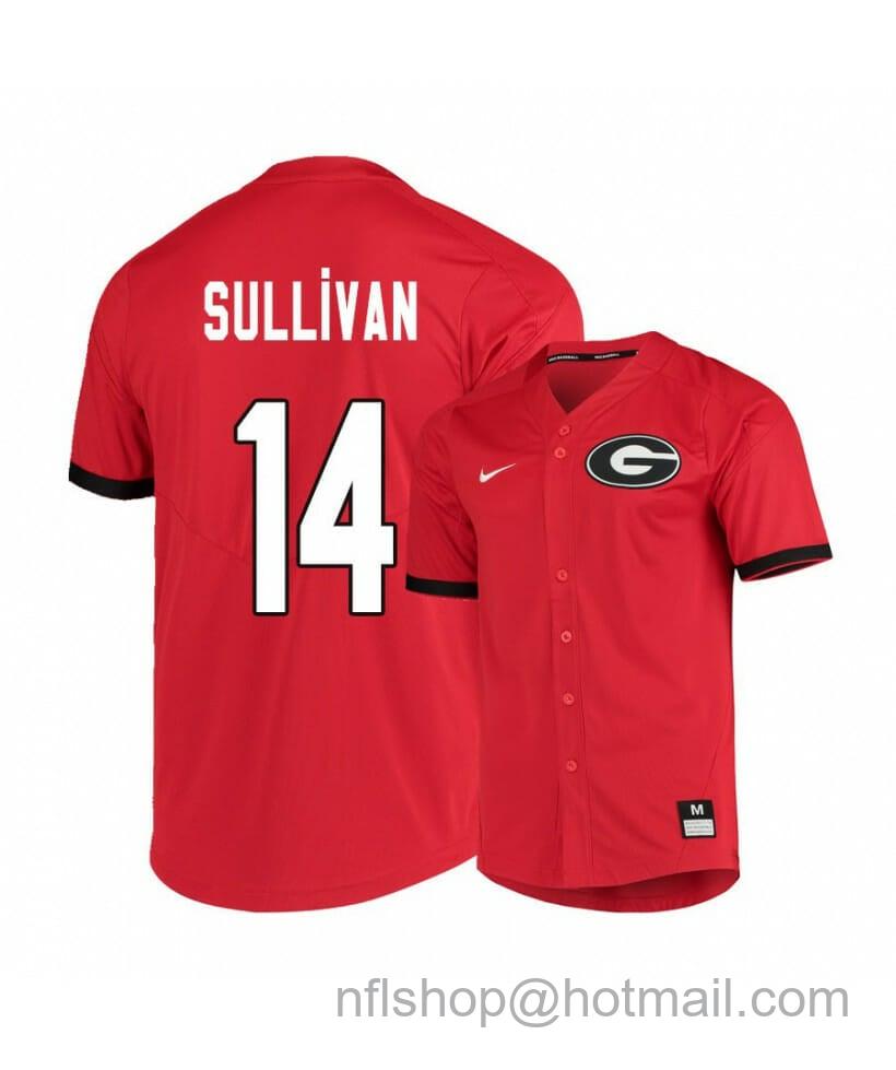 Men's Nike Georgia Bulldogs 14 Patrick Sullivan Red Elite College Baseball Jersey