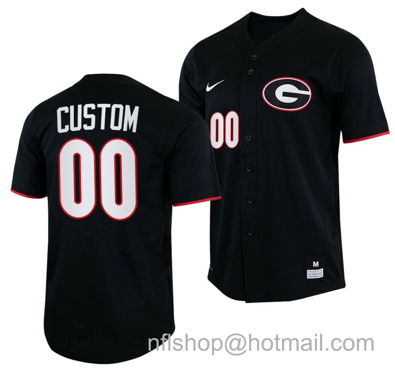 Men's Nike Custom Georgia Bulldogs Baseball Jersey Name and Number NCAA College Black