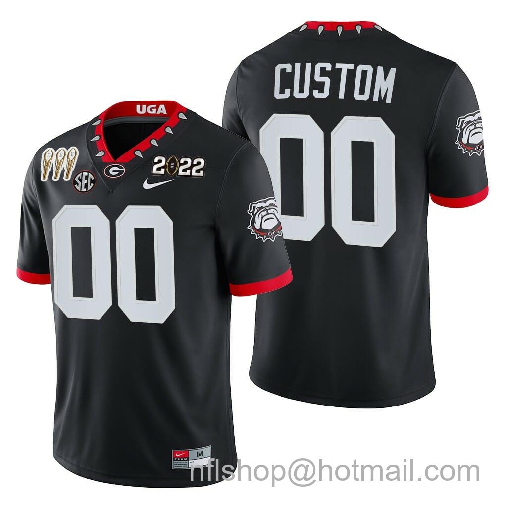 Men's Nike Georgia Bulldogs Jersey Custom 2021-22 CFP National Champions Black