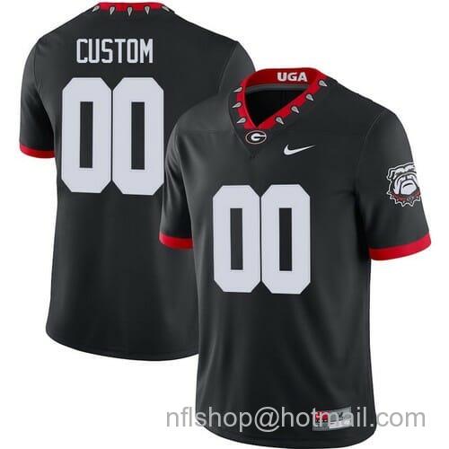 Men's Nike Custom Georgia Bulldogs Football Jersey College Black