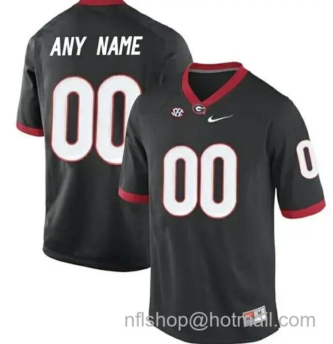 Men's Nike Georgia Bulldogs Custom Football Jersey Black