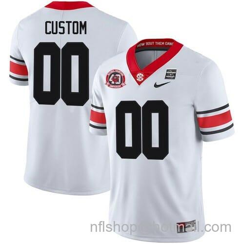 Men's Nike Personalized Georgia Bulldog Jersey White 1980 40th Anniversary