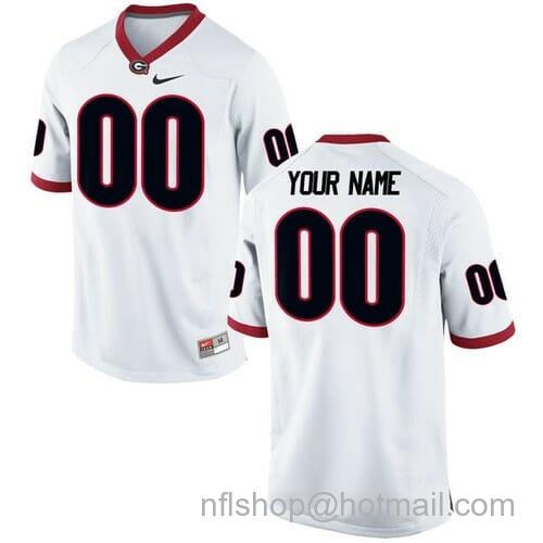 Men's Nike Georgia Bulldogs Custom Jersey White College Football