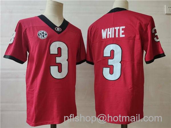 Men's Nike Georgia Bulldogs Zamir White Jersey #3 College Football Game Red