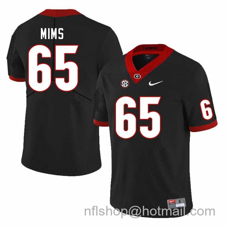 Men's Nike Georgia Bulldogs Amarius Mims Jersey #65 College Football Game Black Alternative