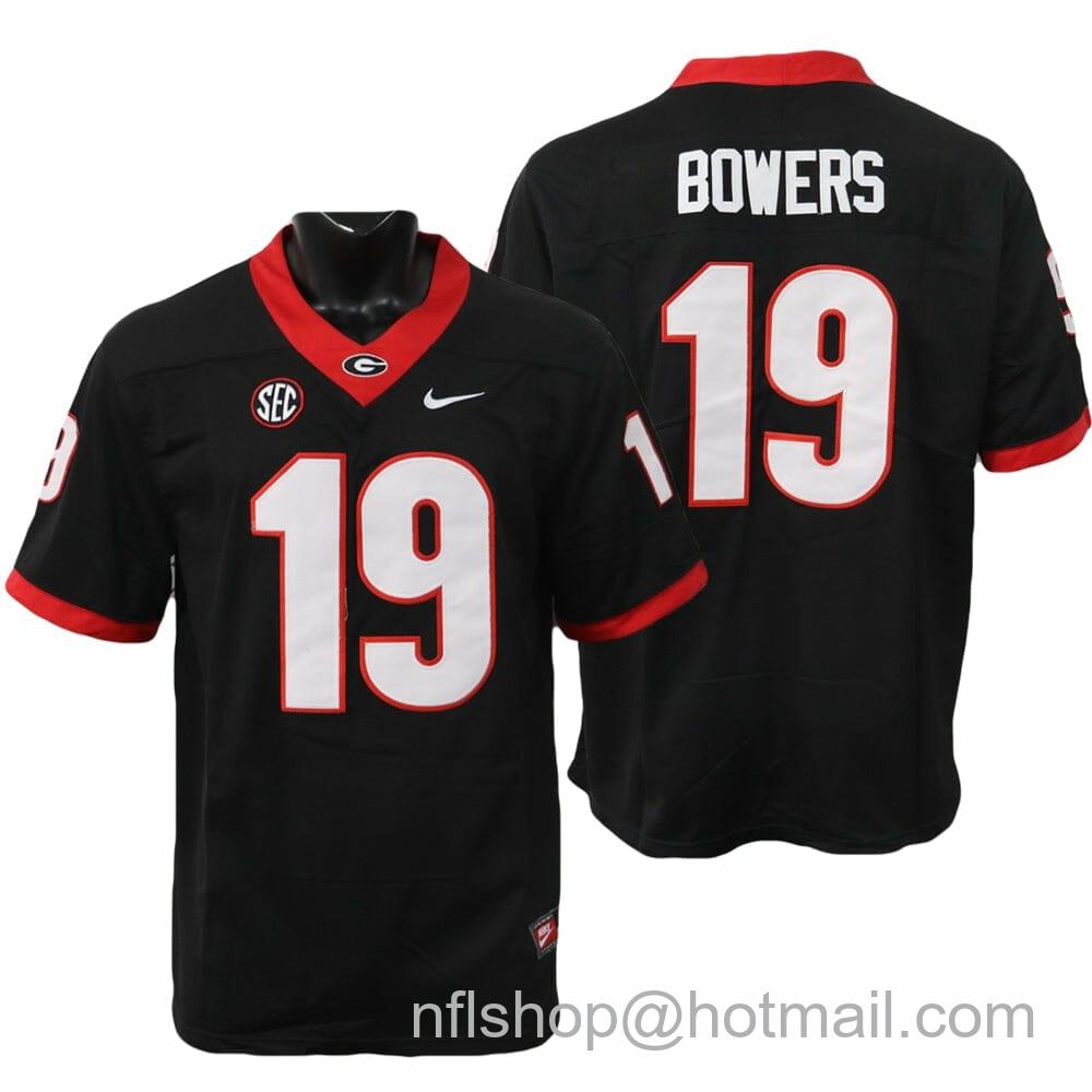 Men's Nike Georgia Bulldogs Brock Bowers Jersey #19 College Football Game Black Alternative