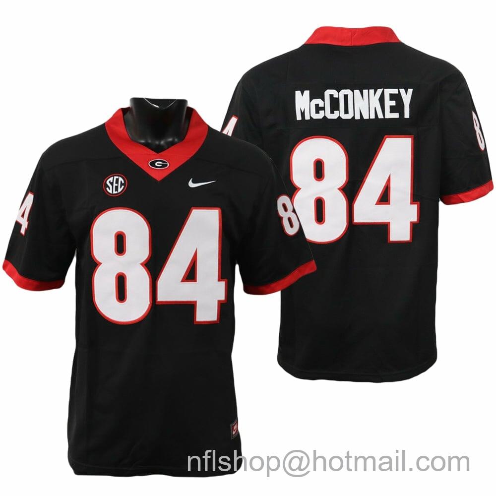 Men's Nike Georgia Bulldogs Ladd McConkey Jersey #84 College Football Game Black Alternative