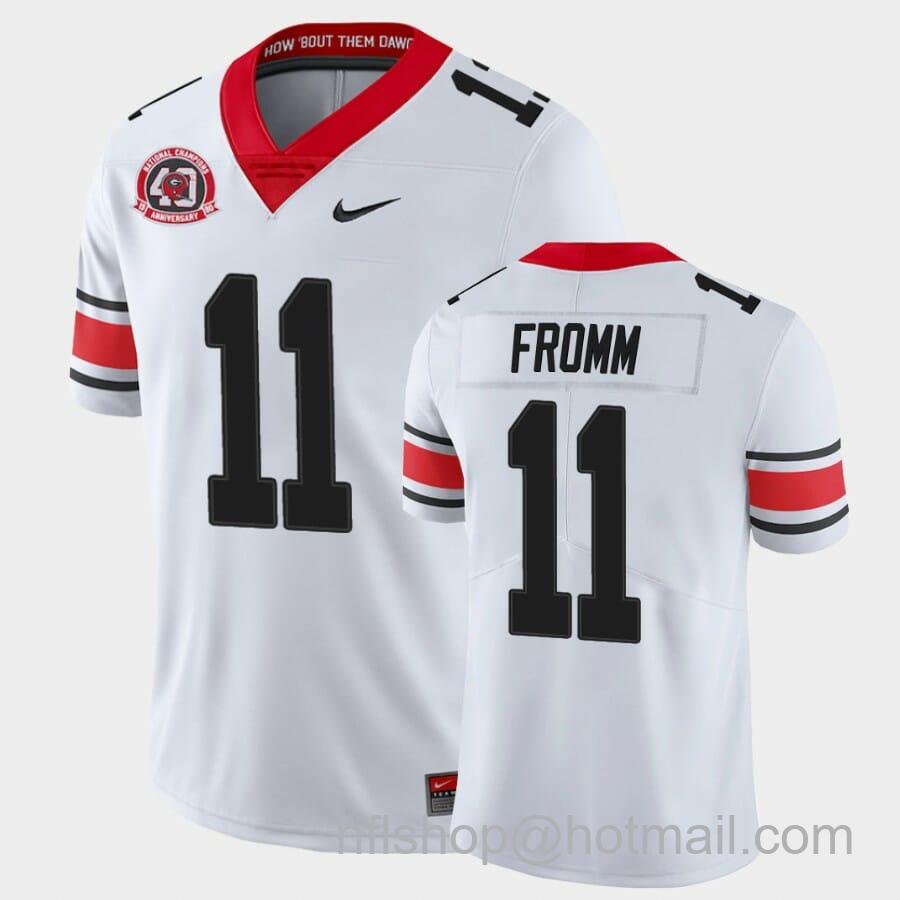 Men's Nike Georgia Bulldogs #11 Jake Fromm White College Football 40th Anniversary Alternate Jersey