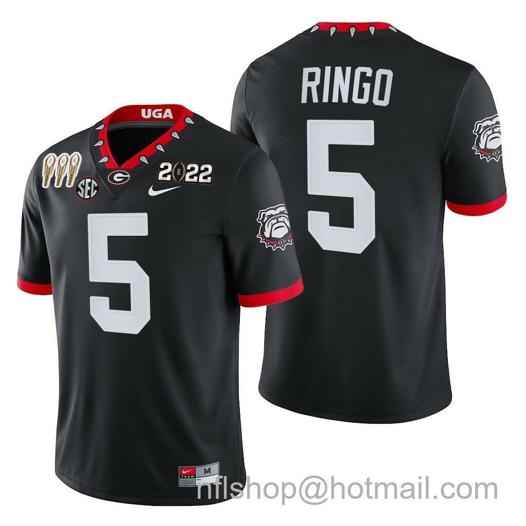 Men's Nike Georgia Bulldogs #5 Kelee Ringo Jersey 3-Times CFP National Champions Black Alternate Uniform