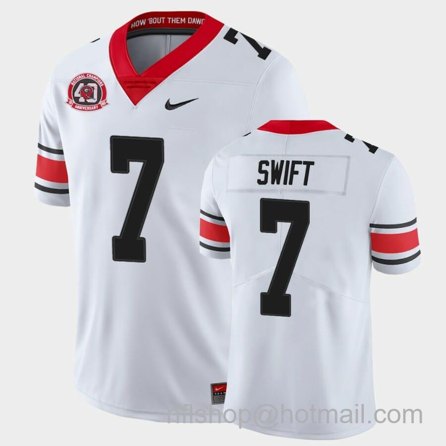 Men's Nike Georgia Bulldogs #7 DAndre Swift College Football 40th Anniversary Alternate Jersey