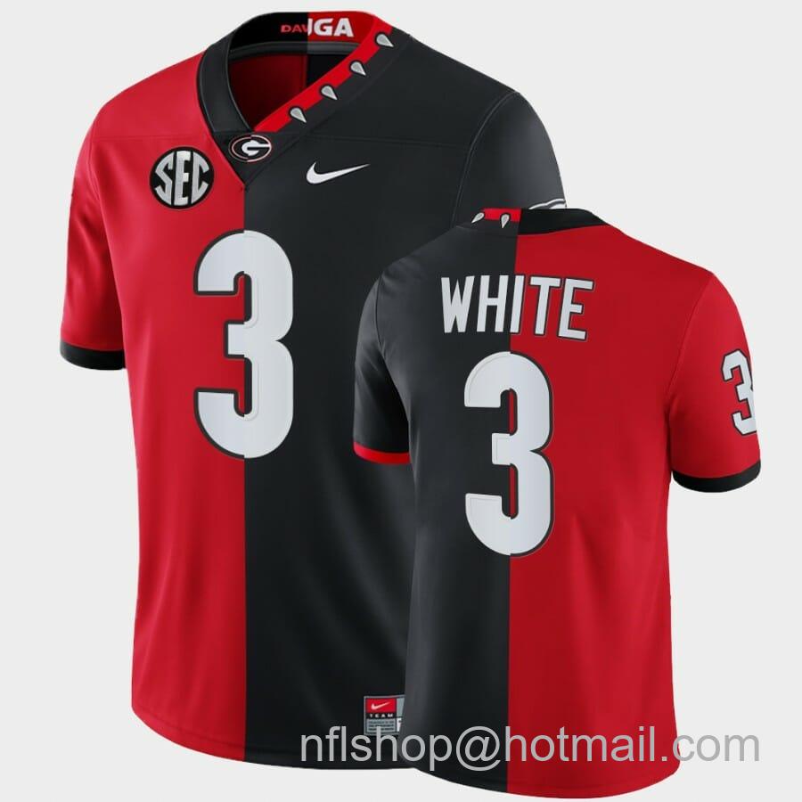 Men's Nike Georgia Bulldogs #3 Zamir White Red Black Split Edition Mascot 100th Anniversary Jersey