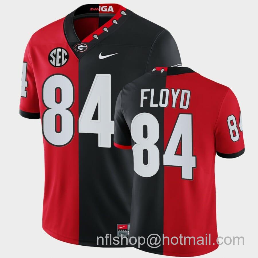 Men's Nike Georgia Bulldogs #84 Leonard Floyd Red Black Split Edition 100th Season Alumni Jersey