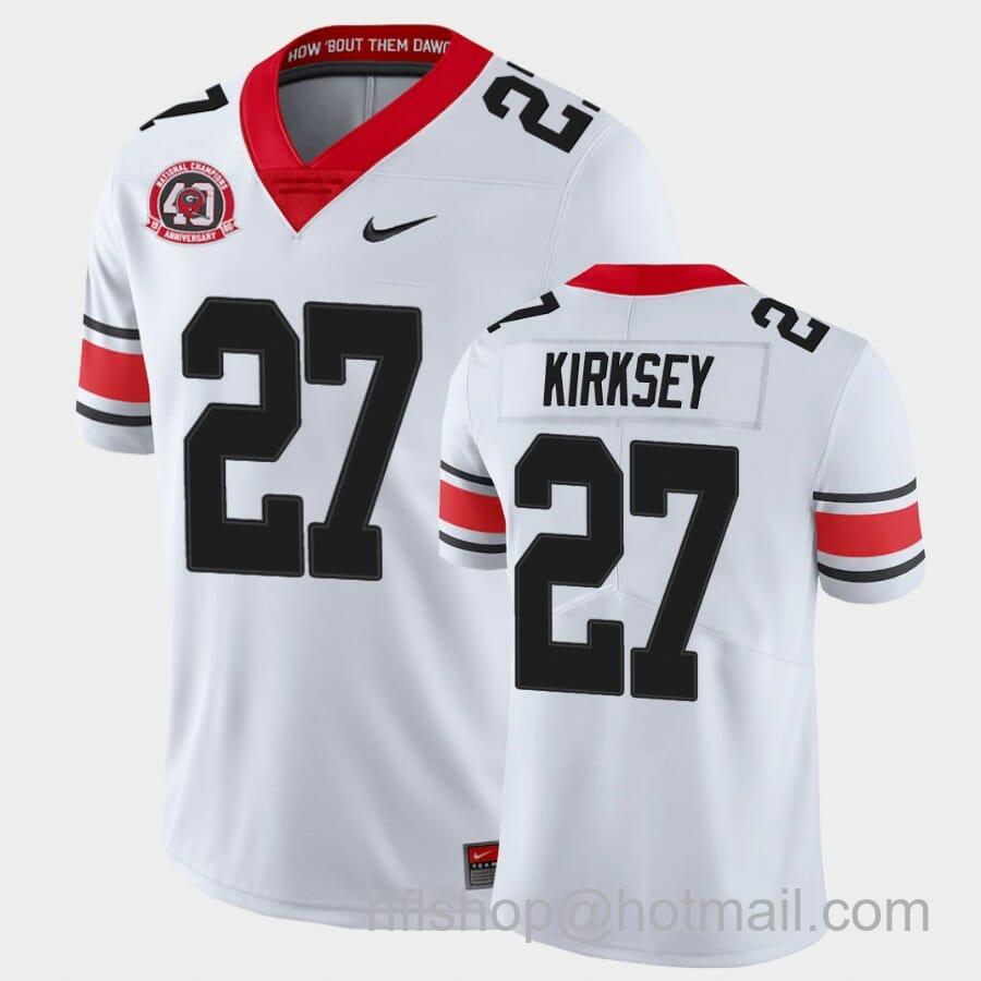 Men's Nike Georgia Bulldogs #27 Austin Kirksey White College Football 40th Anniversary Alternate Jersey