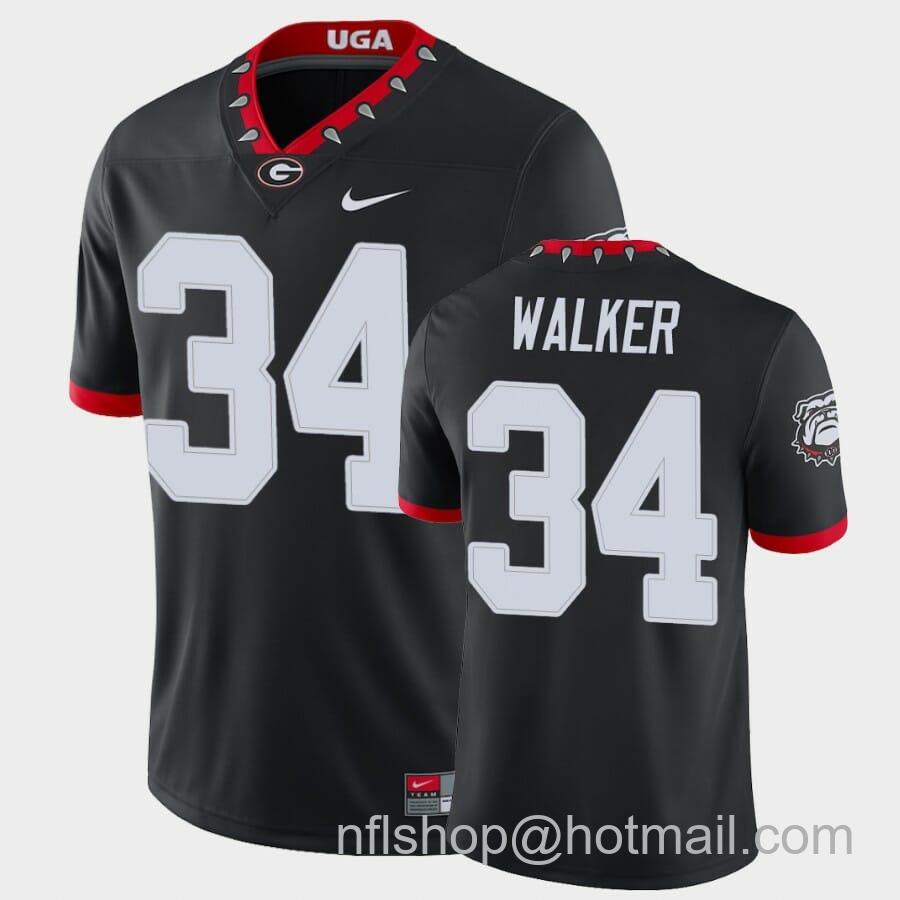 Men's Nike Georgia Bulldogs #34 Herchel Walker Black College Football Alternate Game Jersey