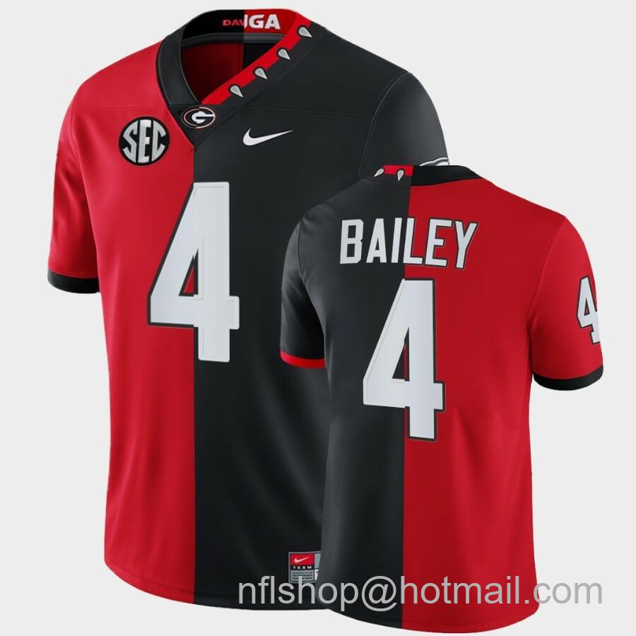 Men's Nike Georgia Bulldogs #4 Champ Bailey Red Black Split Edition 100th Season Alumni Jersey