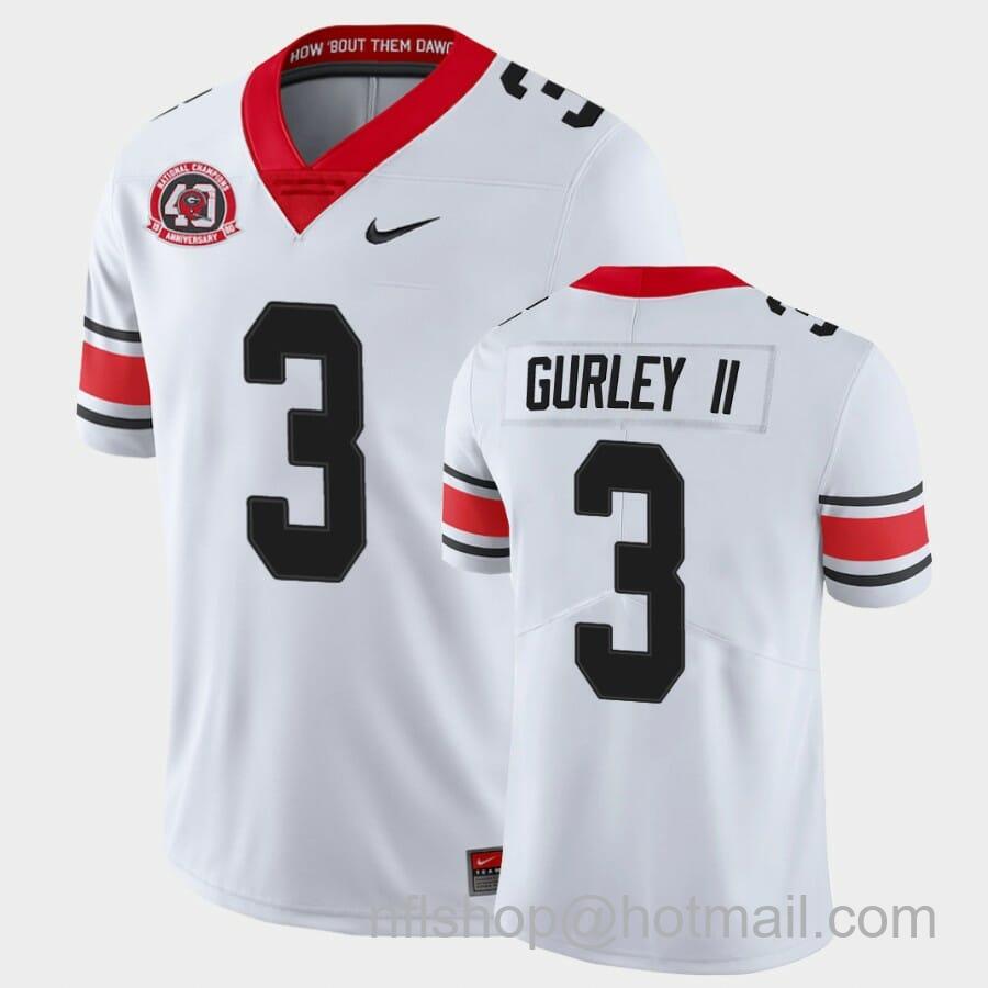 Men's Nike Georgia Bulldogs #3 Todd Gurley II White College Football 40th Anniversary Alternate Jersey