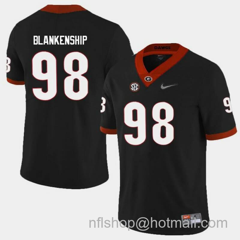 Men's Nike Georgia Bulldogs #98 Rodrigo Blankenship College Football Jersey Limited Black